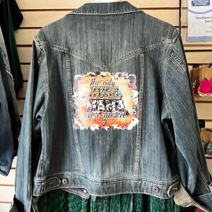 Riders by Lee Blue Jean Jacket with Graphic Back